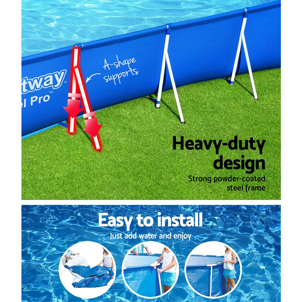 Bestway Swimming Pool 400x211x81cm Steel Frame Above Ground Pools 5700l