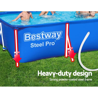 Bestway Swimming Pool 400x211x81cm Steel Frame Above Ground Pools W/ Filter Pump 5700l
