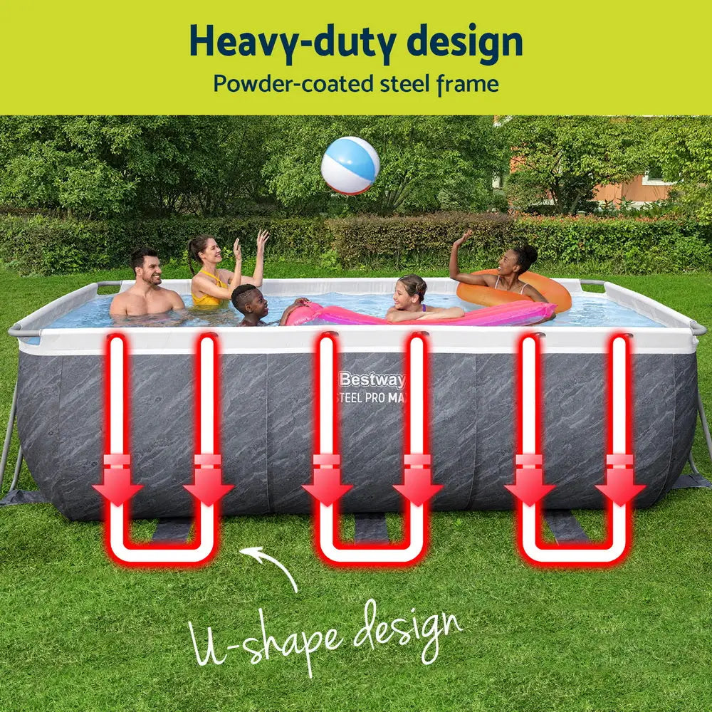 Bestway Swimming Pool 412x201x122cm Steel Frame Set W/pump Ladder