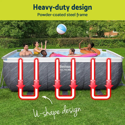 Bestway Swimming Pool 412x201x122cm Steel Frame Set W/pump Ladder
