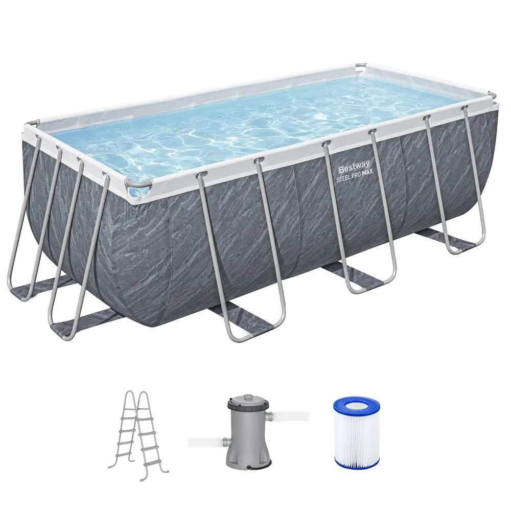 Bestway Swimming Pool 412x201x122cm Steel Frame Set W/pump Ladder