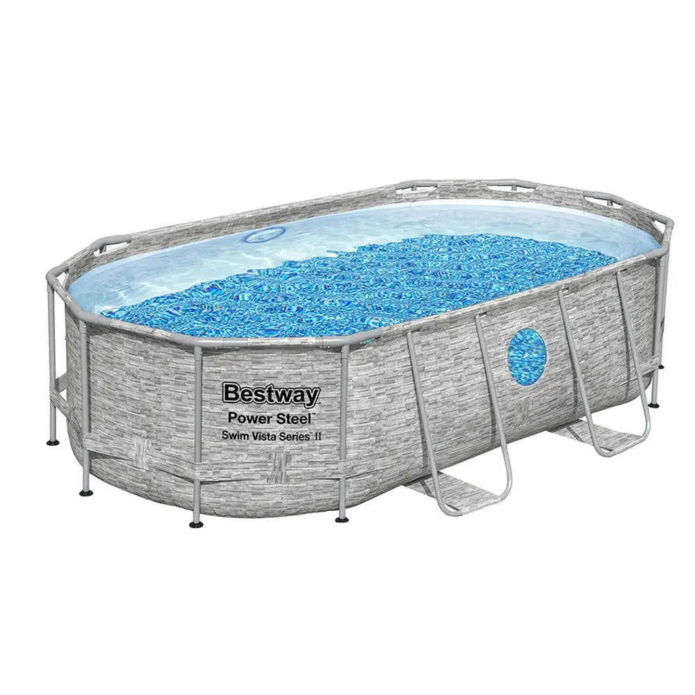 Bestway Swimming Pool 427x250x100cm Steel Frame Above Ground Pools Filter Pump Ladder 7250l