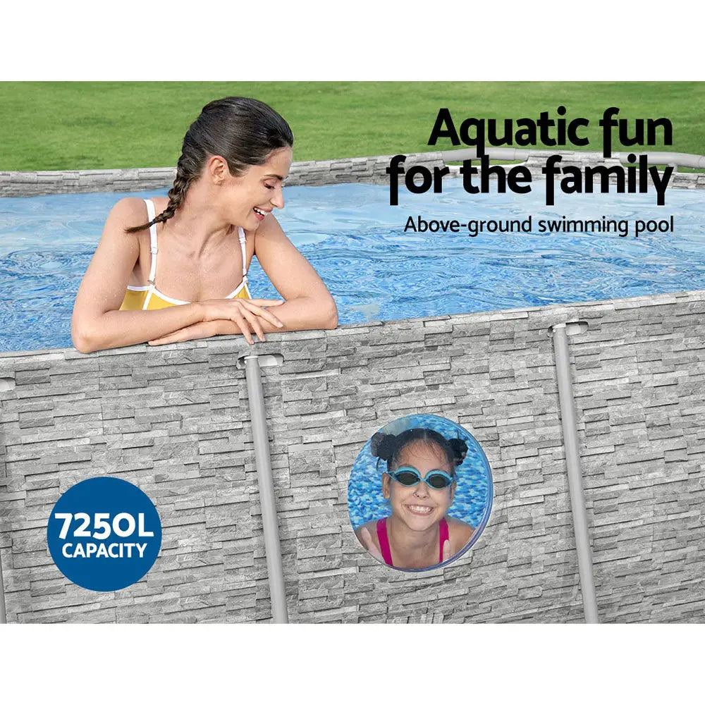 Bestway Swimming Pool 427x250x100cm Steel Frame Above Ground Pools Filter Pump Ladder 7250l