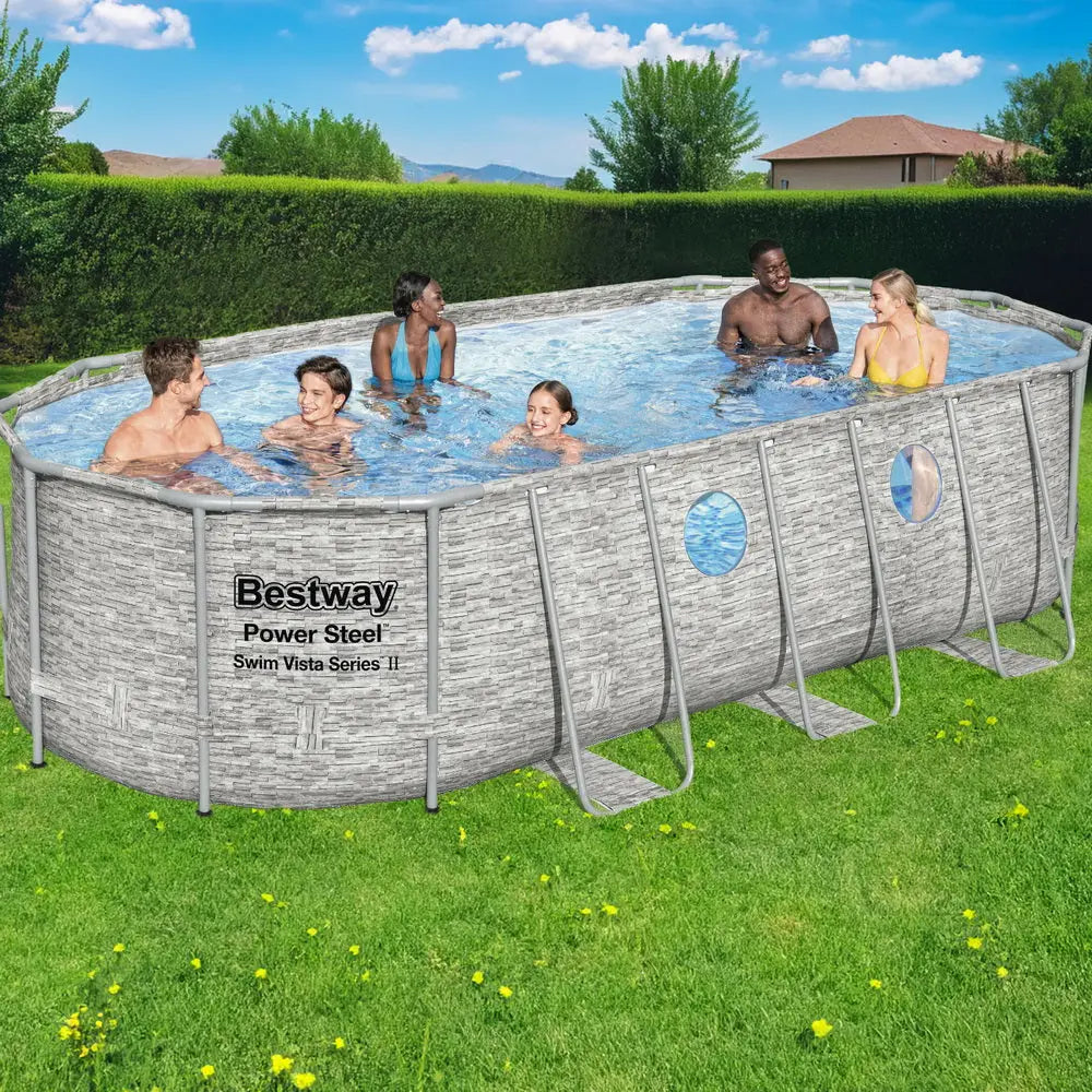 Bestway Swimming Pool 549x274x122cm Steel Frame Above Ground Pools Filter Pump Ladder 13430l