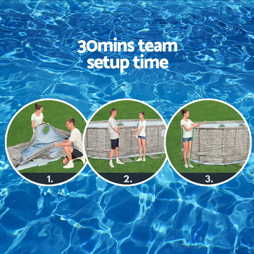 Bestway Swimming Pool 549x274x122cm Steel Frame Above Ground Pools Filter Pump Ladder 13430l