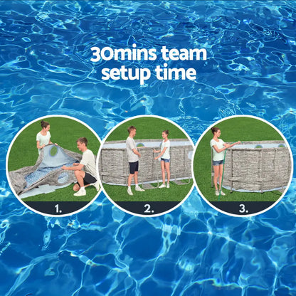 Bestway Swimming Pool 549x274x122cm Steel Frame Above Ground Pools Filter Pump Ladder 13430l