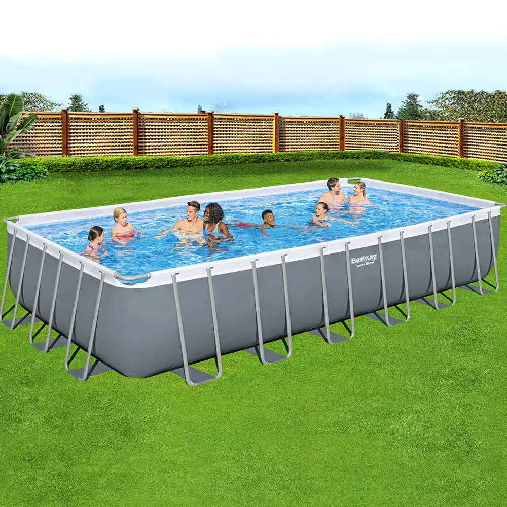 Bestway Swimming Pool 732x366x132cm Steel Frame Above Ground Pools Ladder 30045l