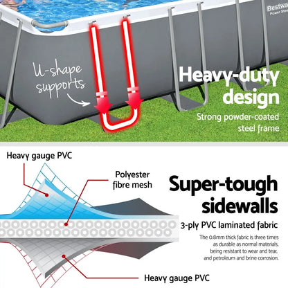Bestway Swimming Pool 732x366x132cm Steel Frame Above Ground Pools Ladder 30045l