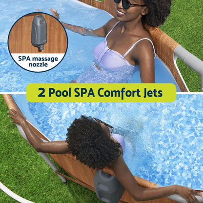 Bestway Swimming Pool Steel Frame Luxury & Spa Massage Set 6.1x3.66x1.22m