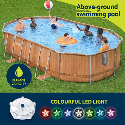 Bestway Swimming Pool Steel Frame Luxury & Spa Massage Set 6.1x3.66x1.22m