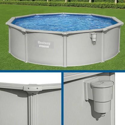 Bestway Swimming Pool Steel Frame Round Set 457cm W/ Filter Ladder 17430l