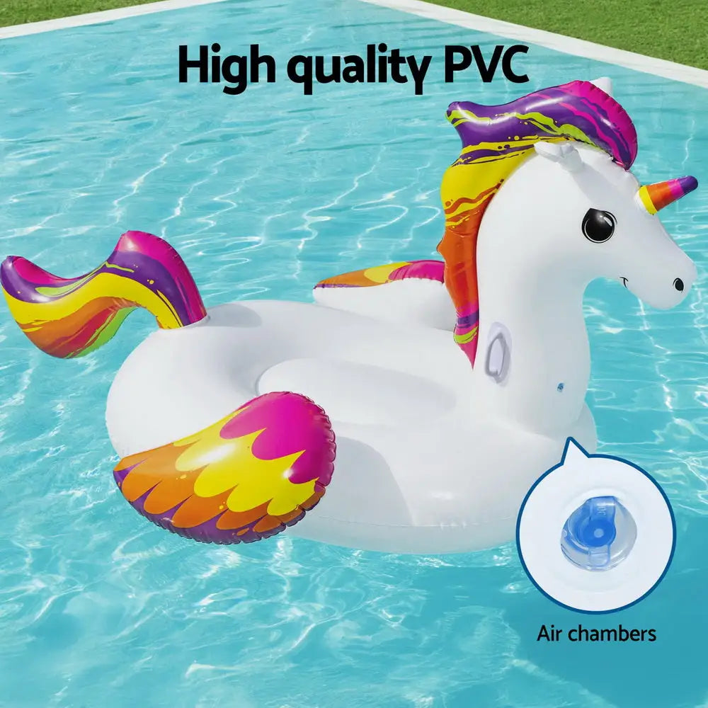 Bestway Unicorn Float Rider Inflatable Ride on Floating Pool Lounger 224x156cm