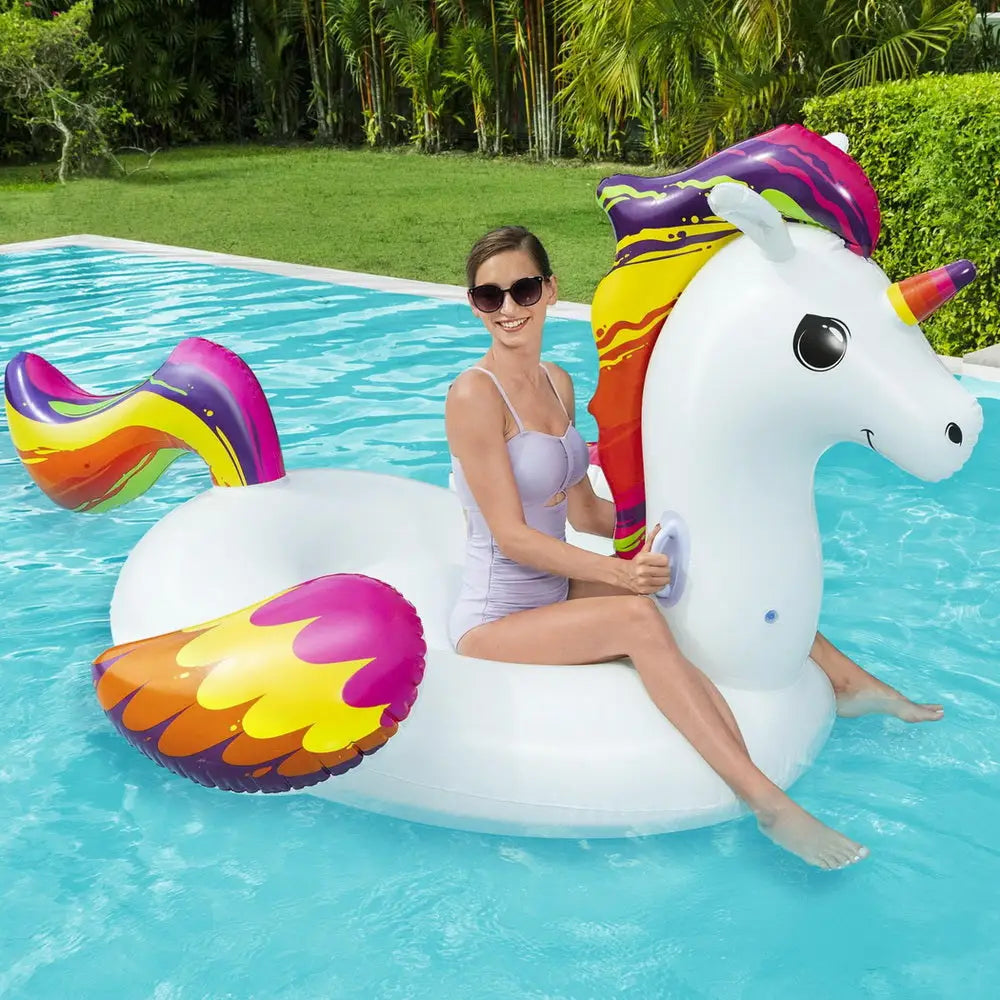 Bestway Unicorn Float Rider Inflatable Ride on Floating Pool Lounger 224x156cm