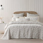 Bianca Ameila Stone Jacquard Quilted Foliage Bedspread Set Super King