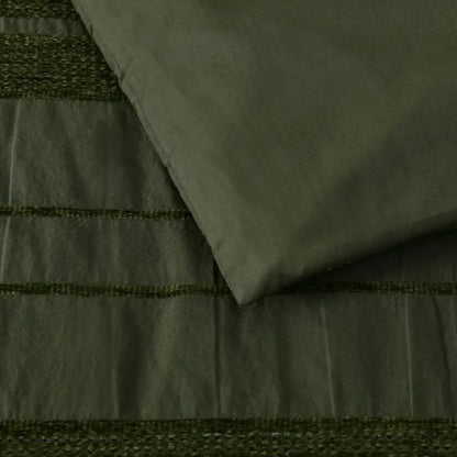 Bianca Avery Forest Chenille Striped Quilt Cover Set Queen