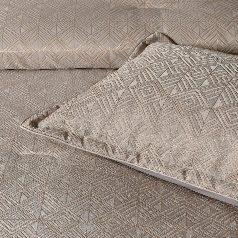 Bianca Bellagio Gold 6 Pcs Jacquard Geometric Comforter Set Queen/king