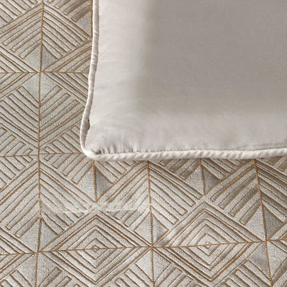 Bianca Bellagio Gold 6 Pcs Jacquard Geometric Comforter Set Queen/king
