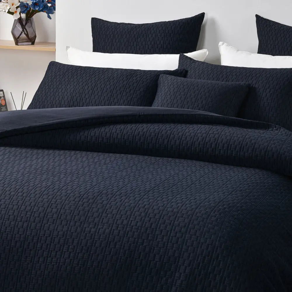 Bianca Burleigh Ink Jacquard Quilt Cover Set King