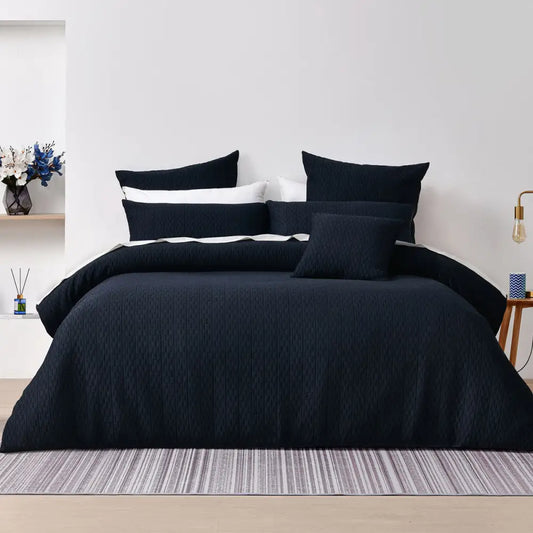 Bianca Burleigh Ink Jacquard Quilt Cover Set Super King