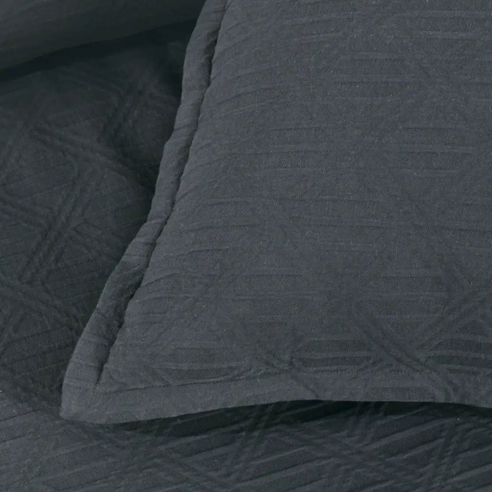 Bianca Hallston Charcoal Pre-washed Cotton Quilt Cover Set Super King