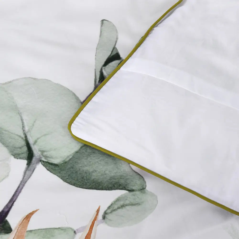 Bianca Helensvale White Floral Cotton Sateen Quilt Cover Set Double