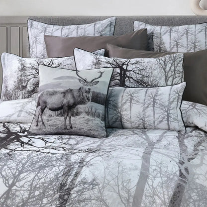 Bianca Myrtleford Grey Cotton Sateen Quilt Cover Set Super King