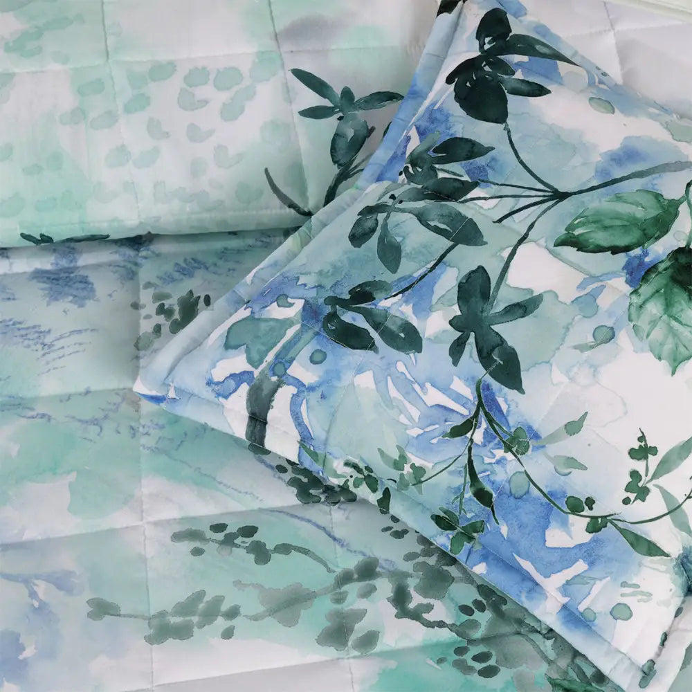 Bianca Woodbury White Botanical Printed Bedspread Set King