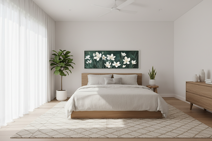 wide wall art above bed australia