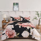 Blossom Trio Quilted Coverlet Set with Pillowcases (black Red & Pink