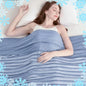 Blue Queen Size 200x150cm Cooling Blanket for Hot Sleepers - Lightweight Breathable All-season Throw Hand / Machine