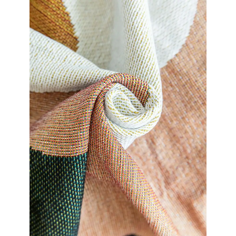 Boho Abstract Woven Blanket – 180x130cm Decorative Throw with Tassel Edges