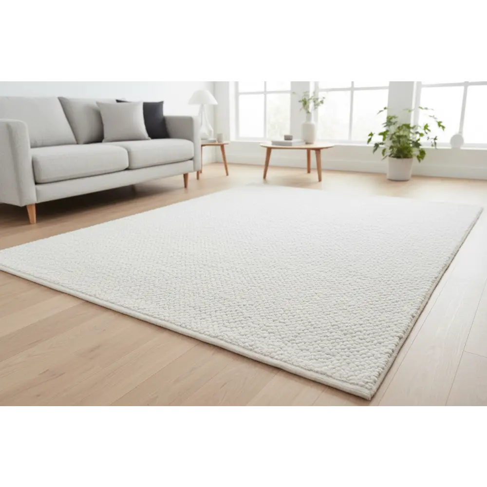 Boucle White by Rug Culture-280x190cm - Rectangle