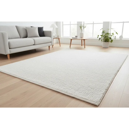 Boucle White by Rug Culture-280x190cm - Rectangle