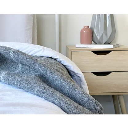 Brighton Throw - 100% Nz Wool - Grey Striped