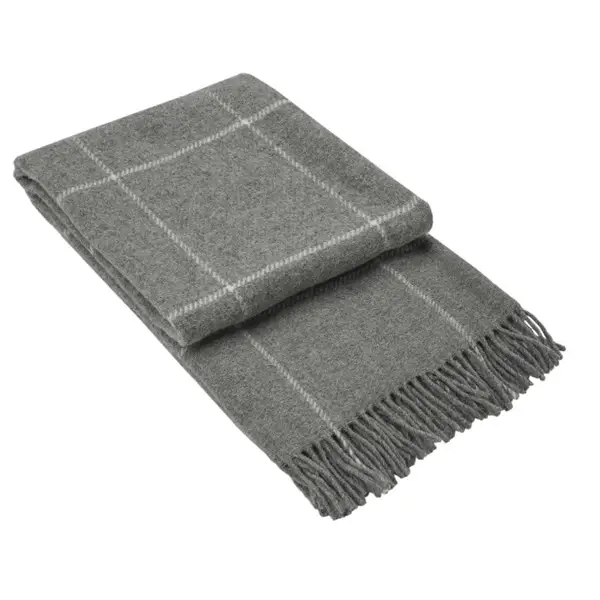 Brighton Throw - 100% Nz Wool - Grey Striped