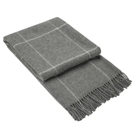 Brighton Throw - 100% Nz Wool - Grey Striped