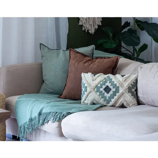 Brighton Throw - 100% Nz Wool - Sage Striped