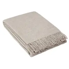 Cambridge Throw - 100% Nz Wool - Silver | Soft Neutral-toned Throw Blanket Subtle