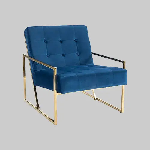 Carman Arm Chair Blue Velvet