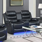 Chelsea 2r Seater Finest Leatherette Recliner Feature Console Led Light Ultra Cushioned