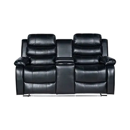 Chelsea 2r Seater Finest Leatherette Recliner Feature Console Led Light Ultra Cushioned