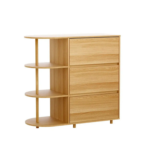 Chest of 3 Drawers Storage Cabinet Shelves Pine