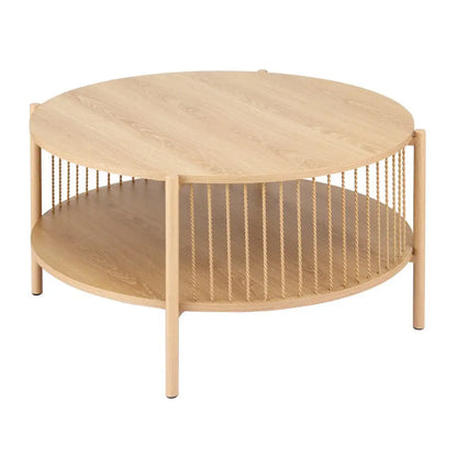 Coffee Table 2-tier Round Wood