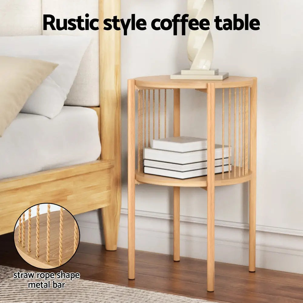 Coffee Table 2-tier Round Wood