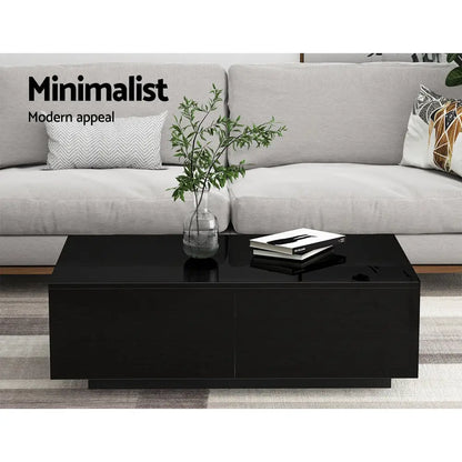 Coffee Table 4 Drawers Black Trevi