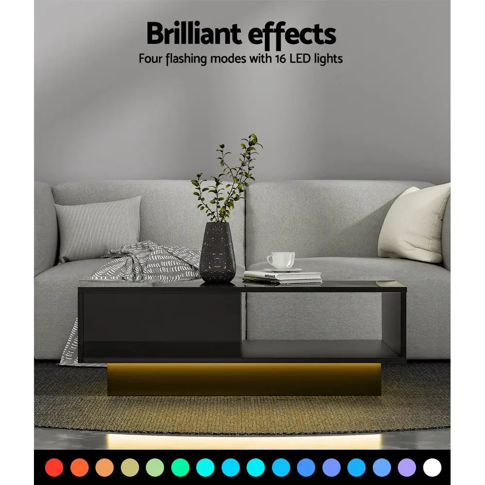Coffee Table Led Lights Black