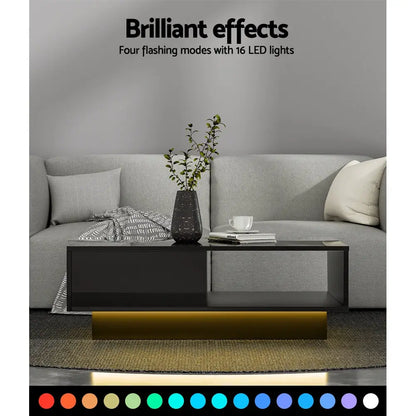 Coffee Table Led Lights Black