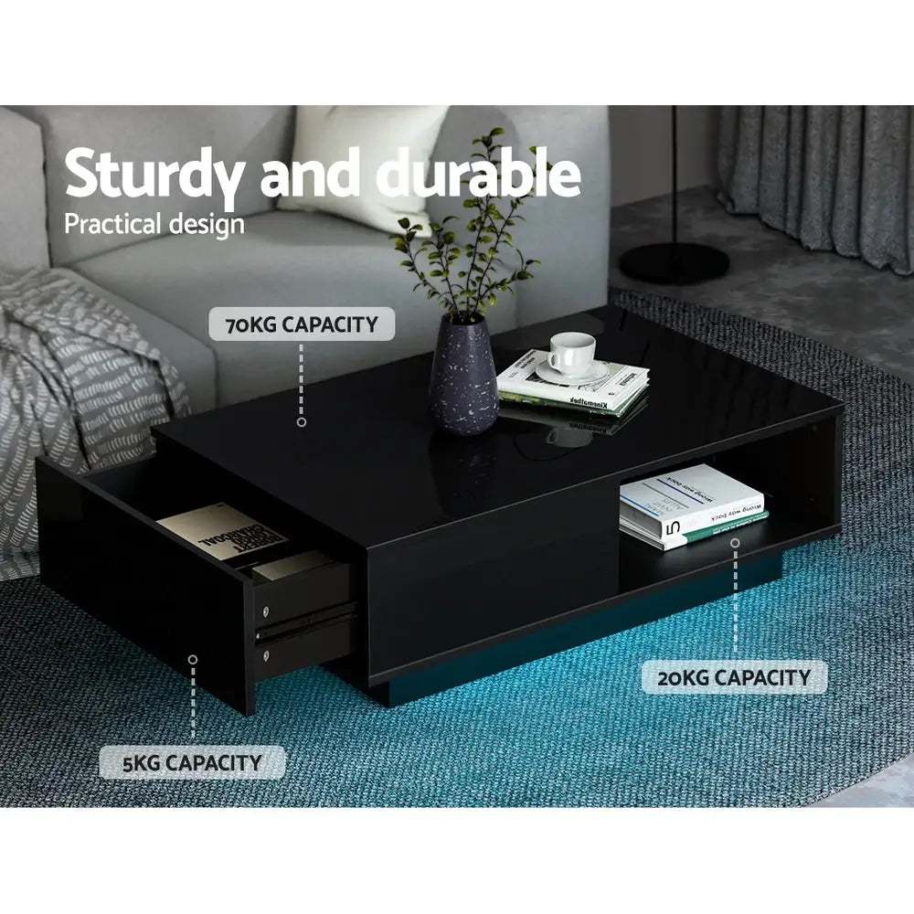 Coffee Table Led Lights Black