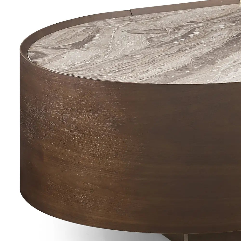 Coffee Table Mdf Board Melamine Interior Ample Storage in Dark Walnut Colour