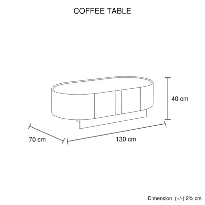 Coffee Table Mdf Board Melamine Interior Ample Storage in Dark Walnut Colour